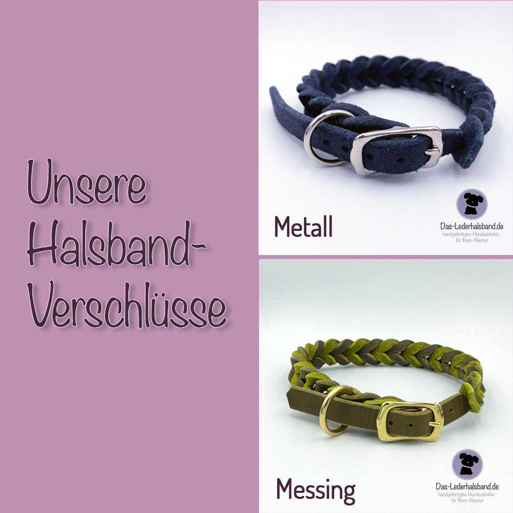 Fettlederhalsband mit Paracord pink | Deluxe Edition