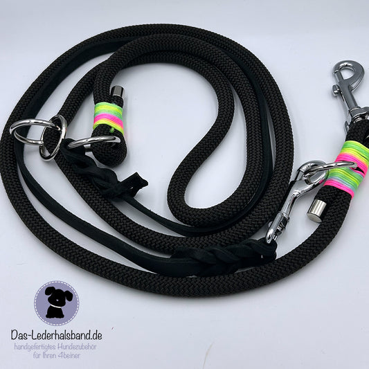 Hundeleine "Black"- Tau meets Fettleder